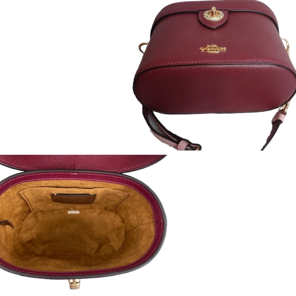 SOLD!! COACH Kay Crossbody With Glitter In Black Cherry Leather - Picture 10 of 14